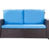Clearance Setgarden Coussins de canapé meubles de jardin en résine tressée Bleu, Coussins balançoire 150x50x50 Coussin de banc de jardin extérieur