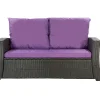 Setgarden Coussins de canapé meubles de jardin en résine tressée Violet Coussins extérieur 160x50x50cm Coussin de banc de jardin 3 places* Coussin Palette