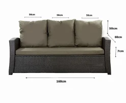 Setgarden Coussins de canapé meubles de jardin en résine tressée Vert Coussins balançoire 160x60x50cm Coussin de banc de jardin 3 places* Coussin Palette