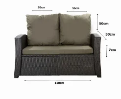 Setgarden Coussins de canapé meubles de jardin en résine tressée Vert, Coussins balançoire 110x50x50 Coussin pour banquette 2 places* Coussin Palette