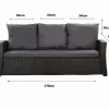 Best Setgarden Coussins de canapé meubles de jardin en résine tressée Noir Coussins balançoire 170x50x50 Coussin de banc de jardin 3 places
