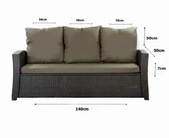 Setgarden Coussins de canapé meubles de jardin en résine tressée Vert, Coussins balançoire d'extérieur 140x50x50 Coussin de banc de jardin* Coussin Palette