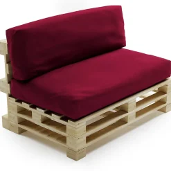 Bananair Coussins Palette Déhoussable Imperméable LOT 120x80cm/120x40cm Rouge* Coussin Palette
