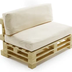Bananair Coussins Palette Déhoussable Imperméable LOT 120x80cm/120x40cm Beige