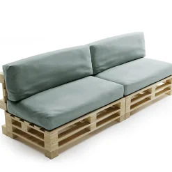 New Bananair Coussins Palette Déhoussable Imperméable LOT x2 120x80cm/120x40cm Gris clair