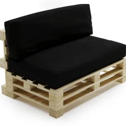 Bananair Coussins Palette Déhoussable Imperméable LOT 120x80cm/120x40cm Noir* Coussin Palette