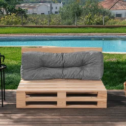 Sale Bananair Coussins palette dossier en polyester 120x40x15 cm gris