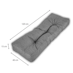 Sale Bananair Coussins palette dossier en polyester 120x40x15 cm gris