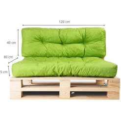 Sale Bananair Coussins palette lot en polyester 120x80x15 cm vert