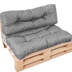 Online Bananair Coussins palette lot en polyester 120x80x15 cm gris