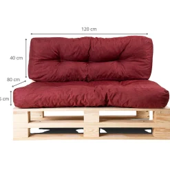 Sale Bananair Coussins palette lot en polyester 120x80x15 cm rouge