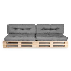 Bananair Coussins Palette lot x2 en polyester 120x80cm/120x40cm Gris* Coussin Palette