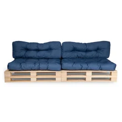 Bananair Coussins Palette lot x2 en polyester 120x80cm/120x40cm Bleu* Coussin Palette