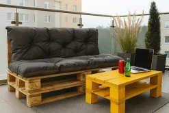 Setgarden Coussins palettes 120x60 / 120x60cm coussins de palette Anthracite, coussins de canapé de jardin, coussin palette exterieur* Coussin Palette