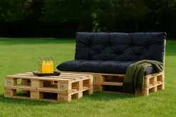 Best Setgarden Coussins palettes 120x80 / 120x50cm coussins de palette Bleu foncé, coussins de canapé de jardin, coussin palette exterieur