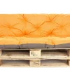 Setgarden Coussins palettes 120x80 / 120x50cm coussins de palette Orange, coussins de canapé de jardin, coussin palette exterieur* Coussin Palette