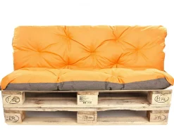 Setgarden Coussins palettes 120x80 / 120x50cm coussins de palette Orange, coussins de canapé de jardin, coussin palette exterieur* Coussin Palette