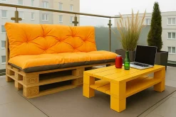 Setgarden Coussins palettes 120x80 / 120x50cm coussins de palette Orange, coussins de canapé de jardin, coussin palette exterieur* Coussin Palette