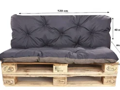 Setgarden Coussins palettes 120x80 / 120x40cm coussins de palette Bleu foncé, coussins de canapé de jardin, coussin palette exterieur* Coussin Palette