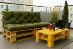 Setgarden Coussins palettes 120x80 / 120x50cm coussins de palette Vert, coussins de canapé de jardin, coussin palette exterieur* Coussin Palette