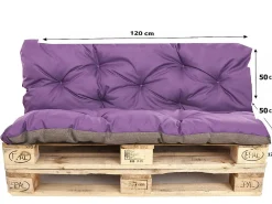 Best Setgarden Coussins palettes 120x50 / 120x50cm coussins de palette Violet, coussins de canapé de jardin, coussin palette exterieur
