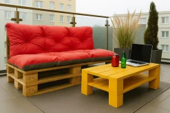 Setgarden Coussins palettes 120x60 / 120x60cm coussins de palette Rouge, coussins de canapé de jardin, coussin palette exterieur* Coussin Palette