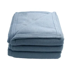 Toison d'Or Couverture en laine mélangée - Effet denim (240x260 cm - Bleu ciel)* Plaid Laine