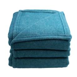 Toison d'Or Couverture en laine mélangée - Effet denim (180x240 cm - Turquoise)* Plaid Laine