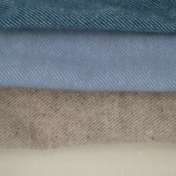 Toison d'Or Couverture en laine mélangée - Effet denim (180x240 cm - Naturel)