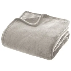 Outlet Atmosphera Couverture flanelle 180 x 230 cm gris polyester