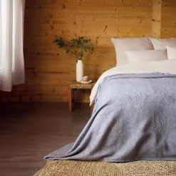 Discount Home Maison Couverture laine Mérinos très douce (240x260 cm - Gris)