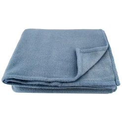 Home Maison Couverture laine naturelle (240x300 cm - Bleu ciel)