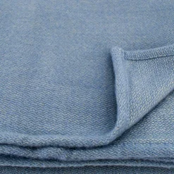 Home Maison Couverture laine naturelle (240x300 cm - Bleu ciel)