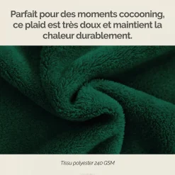 Vivezen Couverture, plaid polaire 150 x 200 cm en flanelle ultra doux - Vert -* Plaid Canapé