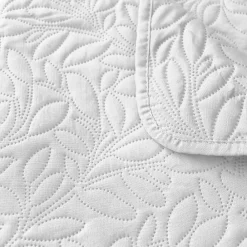 Clearance Home Maison Couvre-lit microfibre à motif floral (240x220 cm - Blanc)