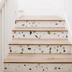 Sale Decochic Crédence adhésive terrazzo vert beige et noir en vinyle lavable et amovible - 1 rouleau 50x300 cm -