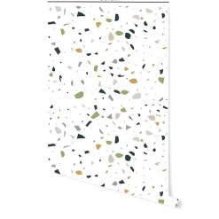 Sale Decochic Crédence adhésive terrazzo vert beige et noir en vinyle lavable et amovible - 1 rouleau 50x300 cm -