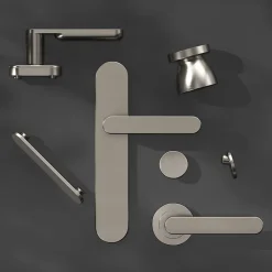 GoodHome Crémone de fenêtre Minzh aluminium gris chromé L.12cm* Poignée De Fenêtre