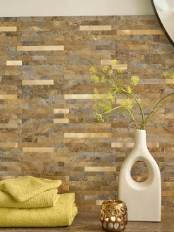 Best D-C-Fix Dalle adhésive murale Wall Tiles premium ® effet plaquette de parement grises L.34,5 x l.30cm