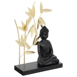 Atmosphera Créateur D'Intérieur Déco à poser Bouddha en bois & résine H31cm noir - Atmosphera* Statue Décorative