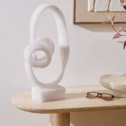 Outlet Atmosphera Créateur D'Intérieur Déco à poser Louan H.45cm résine blanc - Atmosphera