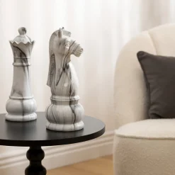 Atmosphera Créateur D'Intérieur Déco à poser pièces d'échec Olen gris H26,5cm- Multicolore- Atmosphera* Lettre Décorative