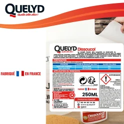 Quelyd Décolleur de papier peint Dissoucol - surface de couverture 140 m² - contenance 0,25 L - 30611831* Colle Papier Peint