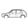 Shape Paris DÉCORATION MURALE EN MÉTAL - Silhouette de voiture - Golf MK1 1976 détaillée - 80 cm - Édition limitée* Objet Décoratif Mural