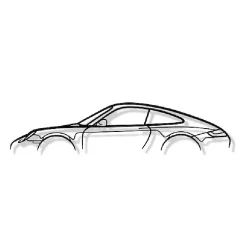Shape Paris DÉCORATION MURALE EN MÉTAL - Silhouette de voiture - 911 carrera mod 997* Objet Décoratif Mural