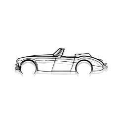 Sale Shape Paris DÉCORATION MURALE EN MÉTAL - Silhouette de voiture emblématique britannique 1966 - 100 CM
