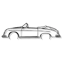 Shape Paris DÉCORATION MURALE EN MÉTAL - Silhouette de voiture - 356 Speedster California - 80 cm - Édition limitée* Objet Décoratif Mural