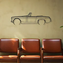 Shape Paris DÉCORATION MURALE EN MÉTAL - Silhouette de voiture - MG MIDGET détaillée 1966 - 100 CM* Objet Décoratif Mural