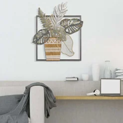 Outlet Mauro Ferretti Décoration murale en métal Vaso 54x6.4x62.9 cm