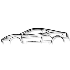 Shape Paris DÉCORATION MURALE EN MÉTAL - Silhouette de voiture - 360 Modena - 80 CM* Objet Décoratif Mural